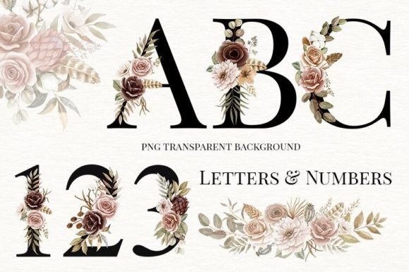 Alphabet with Watercolor Flowers: A Charming Embroidery Design