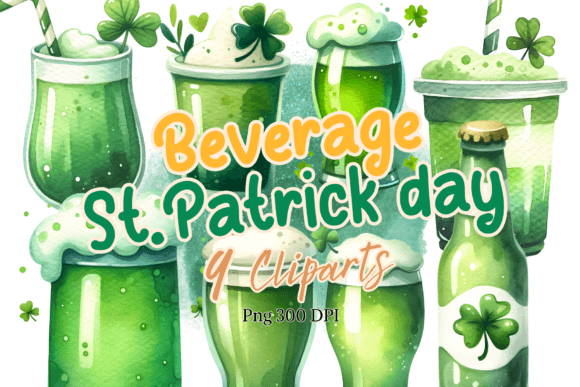 Beverage St.Patrick Day Watercolor: A Festive Illustration
