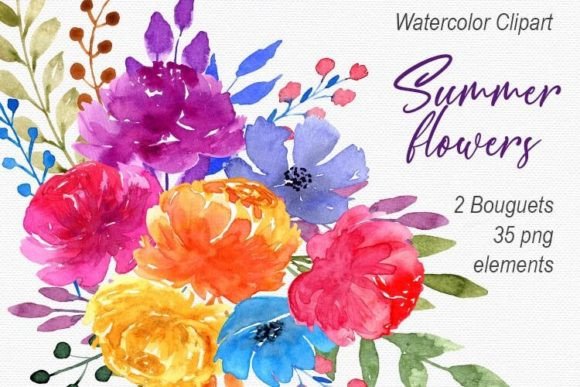 Bright Summer Watercolor: A Fresh Addition to Illustrations