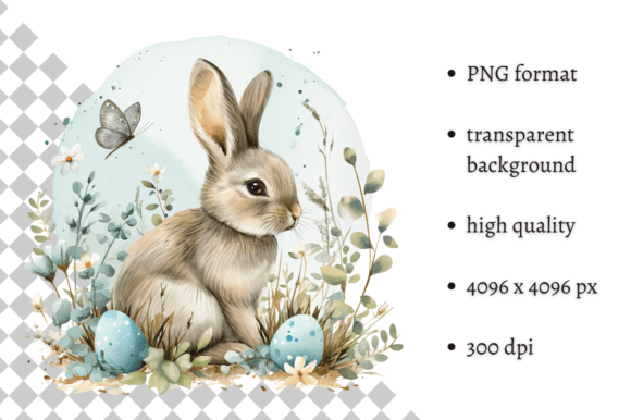 Cute Watercolor Easter Bunny Clipart: A Charming Illustration
