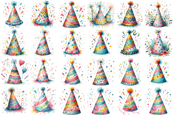 Review: 22 Watercolor Party Hat Clipart Bundle