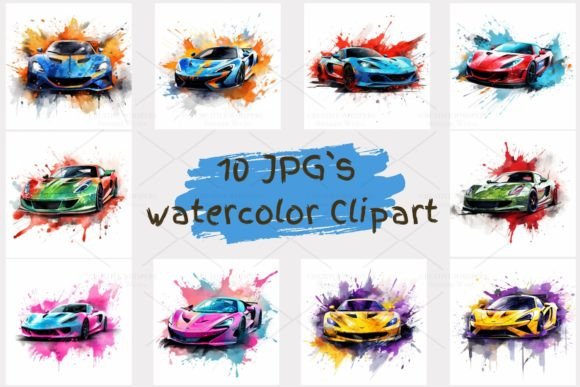 Review: Sport Car Watercolor Clipart for Editorial Illustrations