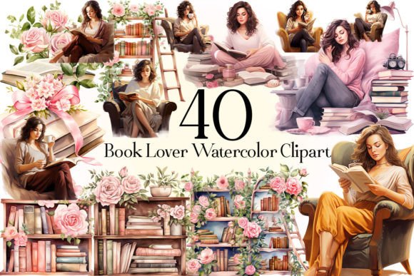 Review: Watercolor Bookworm Life Clipart for Illustrations