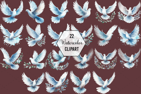 Serene Dove Watercolor Clipart for Handmade Illustrations