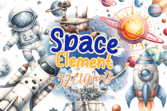 Space Elements Watercolor Clipart Review