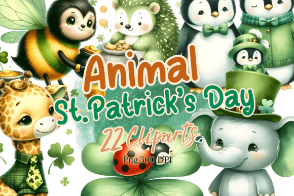 Watercolor Animal St.Patrick Day Clipart: A Unique Illustrations Asset
