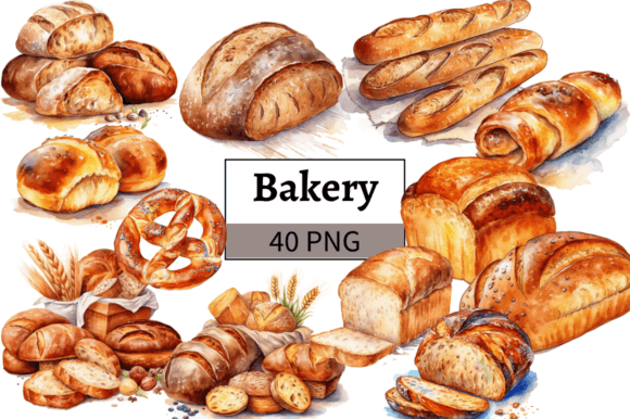 Watercolor Bakery Illustration Bundle: A Sweet Addition to Your Brand