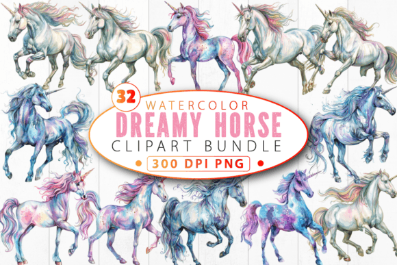 WaterColor Dreamy Horse Clipart Bundle Review
