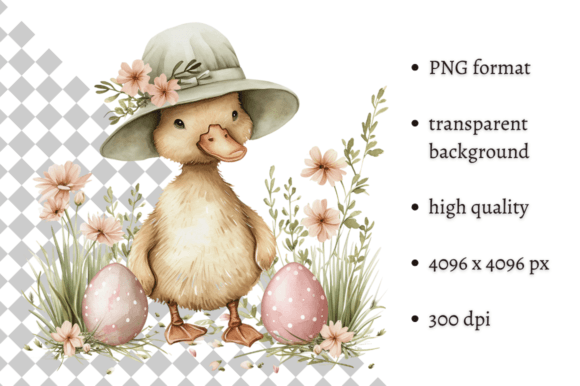 Watercolor Easter Duckling: A Charming Illustration