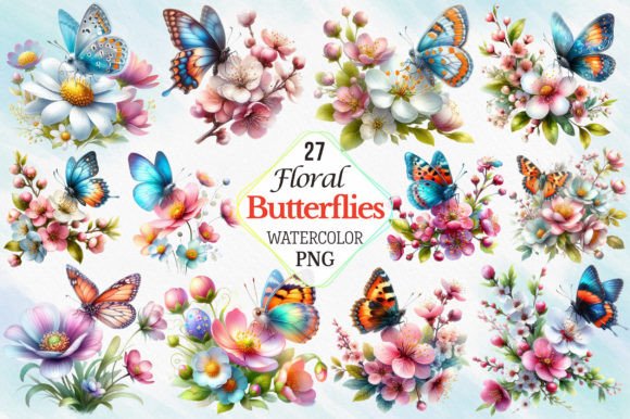 Watercolor Floral Butterflies: A Versatile Design