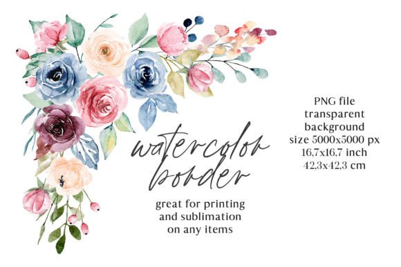 Watercolor Flowers Frame: A Versatile Illustration