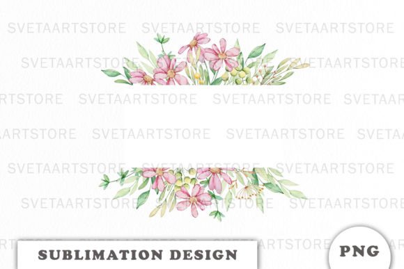 Watercolor Flowers Frame PNG for Creative Illustrations