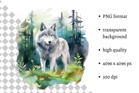 Watercolor Wolf Illustration for Unique Branding